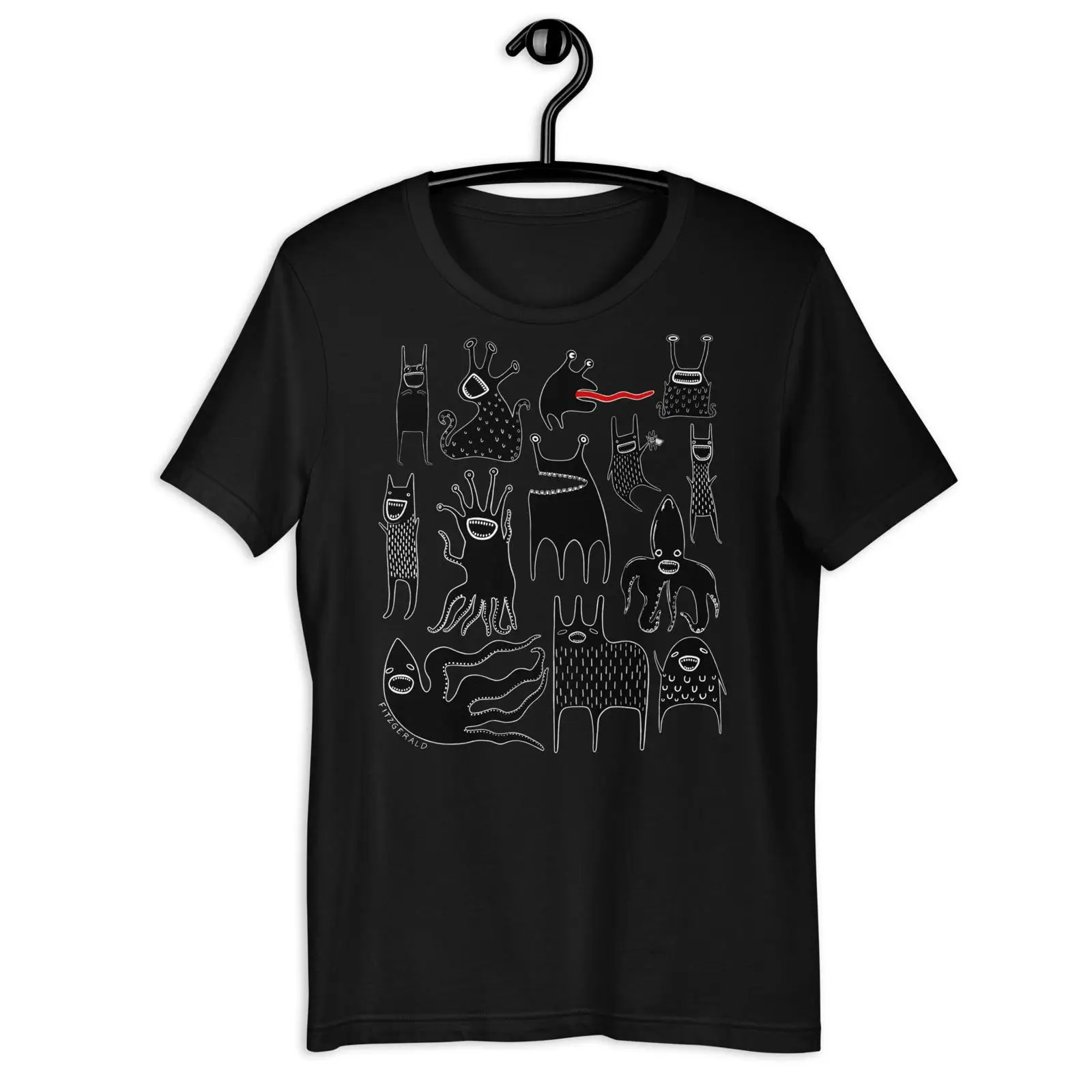 Quirky Vintage Fashion - เสื้อยืดลายมอนสเตอร์โกธิกน่ารัก สไตล์แปลกตา แปลกประหลาด ศิลปะพื้นบ้าน ตลก น่ารัก
