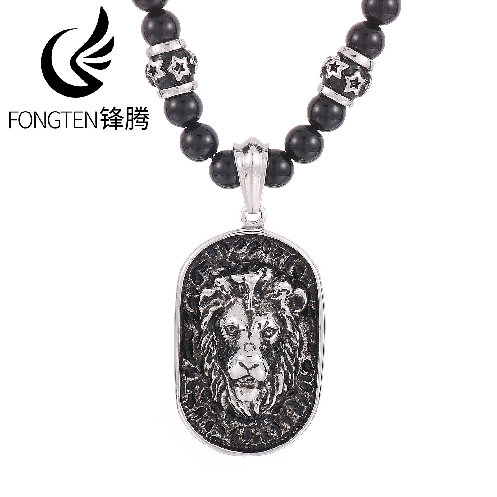 Vintage Fashion Tags - Fongten Mighty Lion Tag สร้อยคอสแตนเลสผู้ชาย Vintage