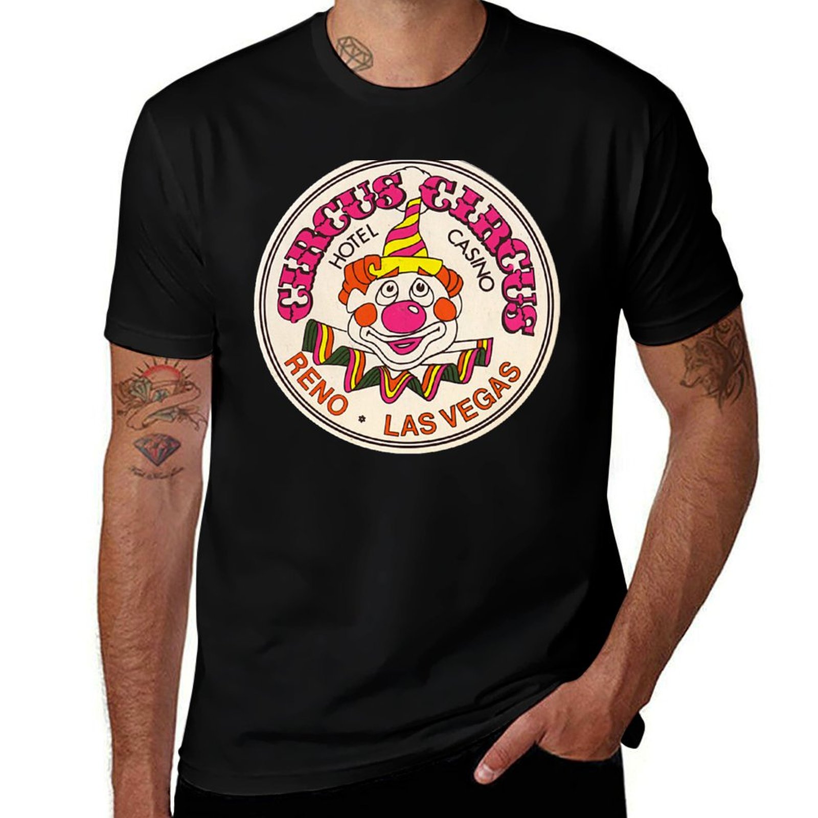 Vintage Fashion Las Vegas - เสื้อยืดลายพิมพ์แฟชั่นลายตัวตลกย้อนยุคจากซีรัส ซีรัส คาสิโน โฮเทล ลาสเวกัส