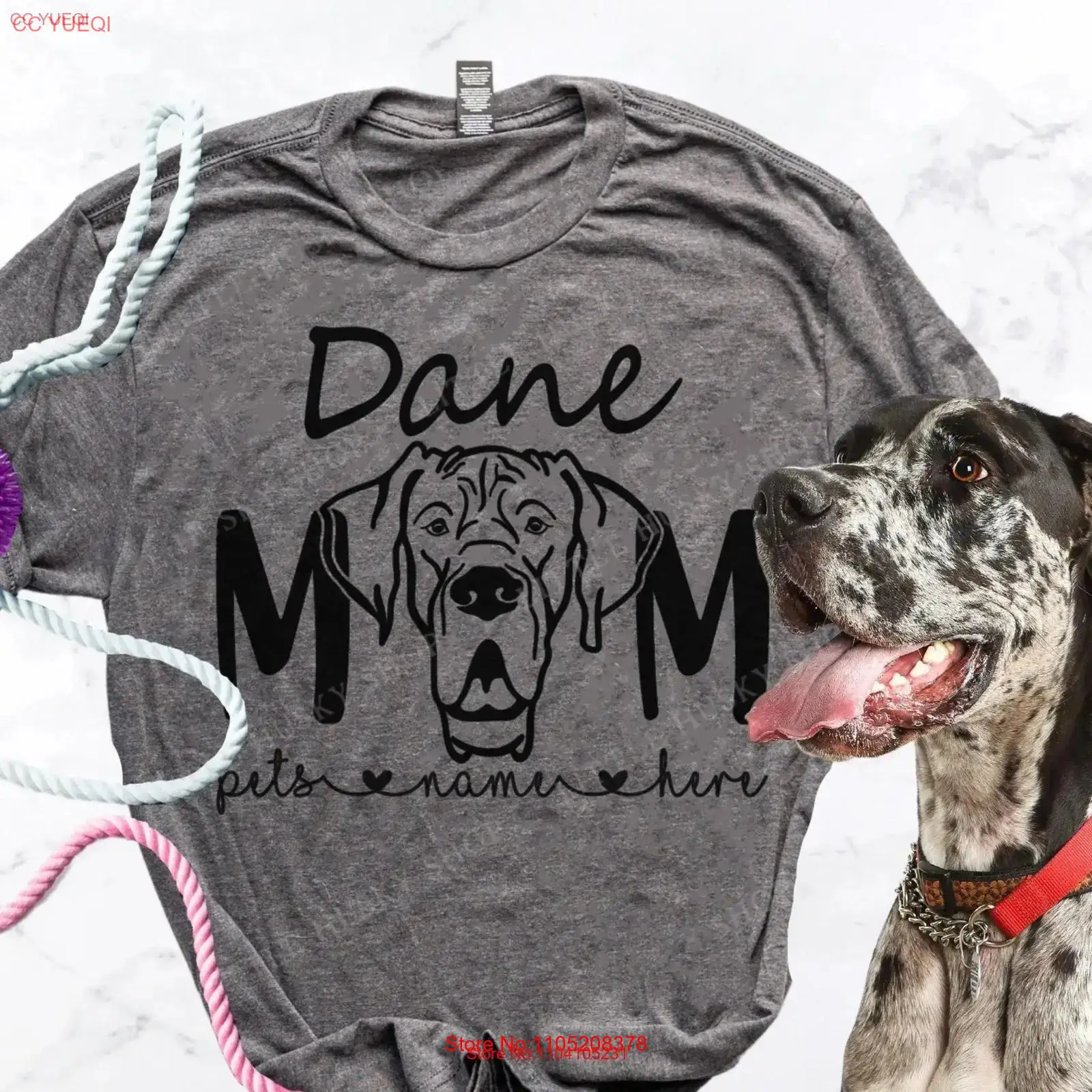 Vintage Fashion Drawings - เสื้อยืด Dane Mom ลายการ์ตูนหัวสัตว์สุดเท่ พร้อมชื่อสัตว์เลี้ยงของคุณเอง ชื่อคุณแม่