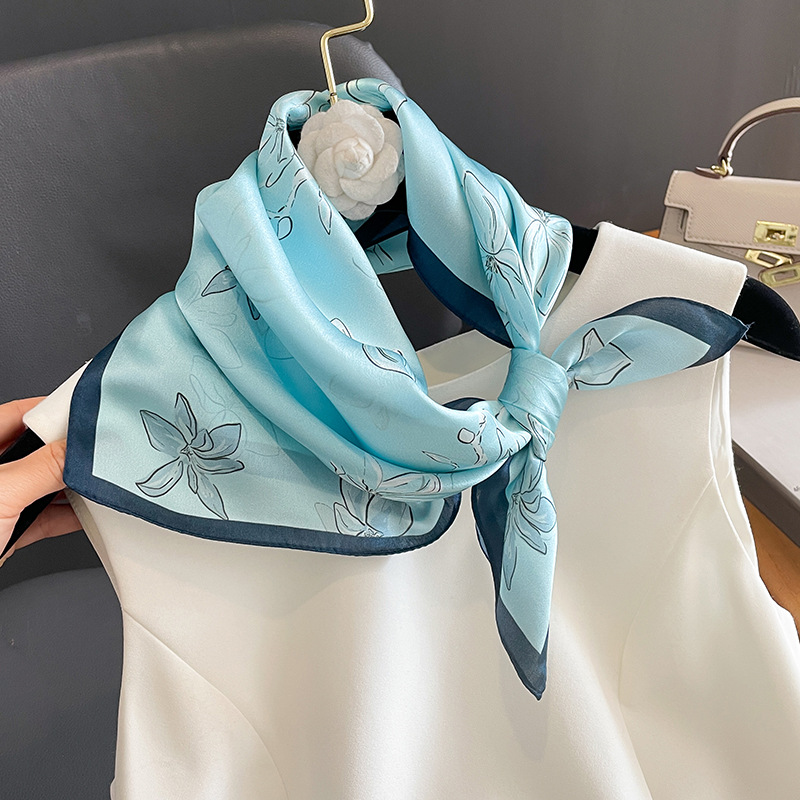 53x53 ซม. ผ้าพันคอไหมแท้ 100%  - Vintage Fashion Hijab บทวิจารณ์และราคา