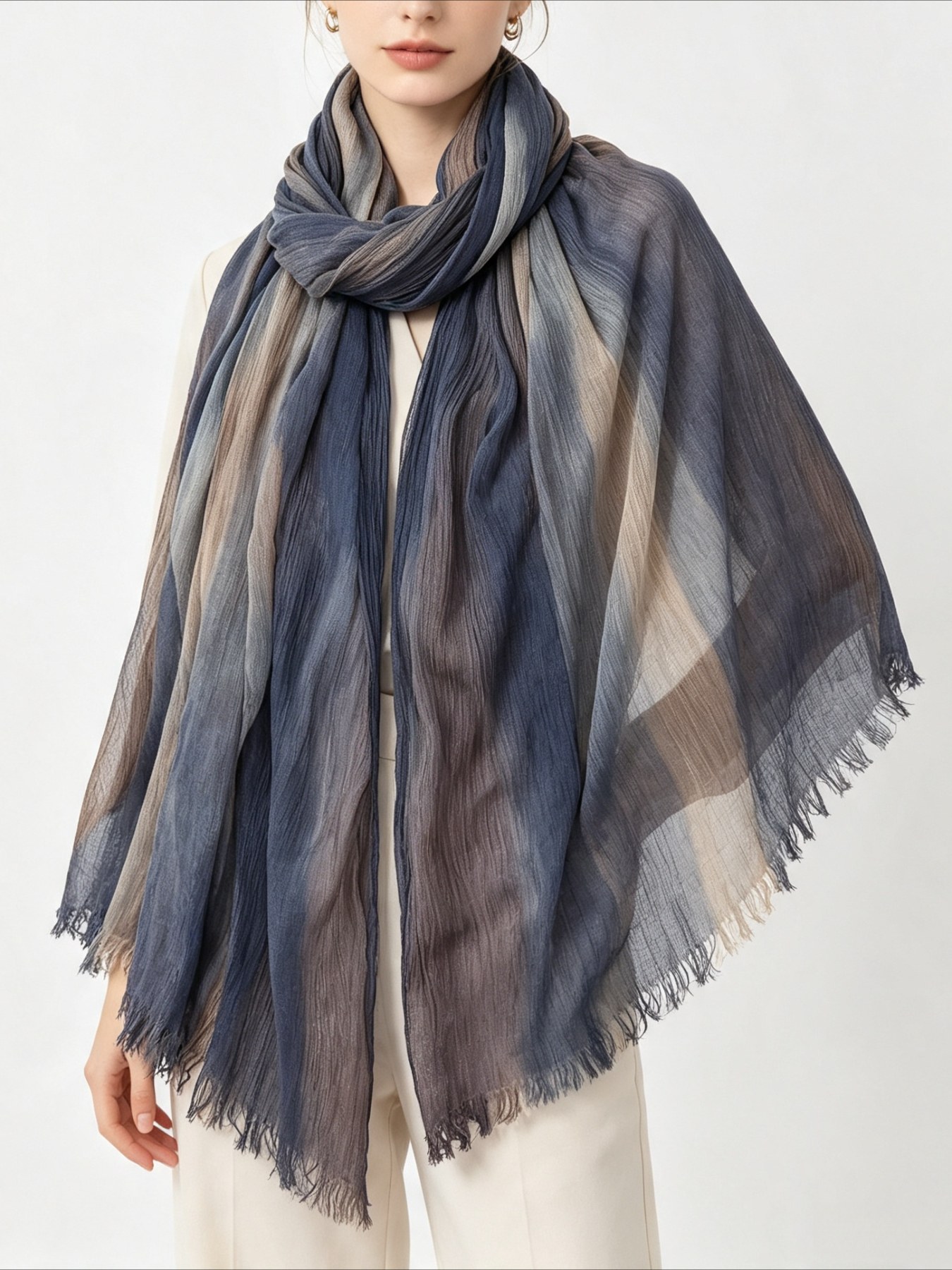 ผ้าคลุมฮิญาบลายทางไล่เฉดสีสไตล - Vintage Fashion Hijab บทวิจารณ์และราคา