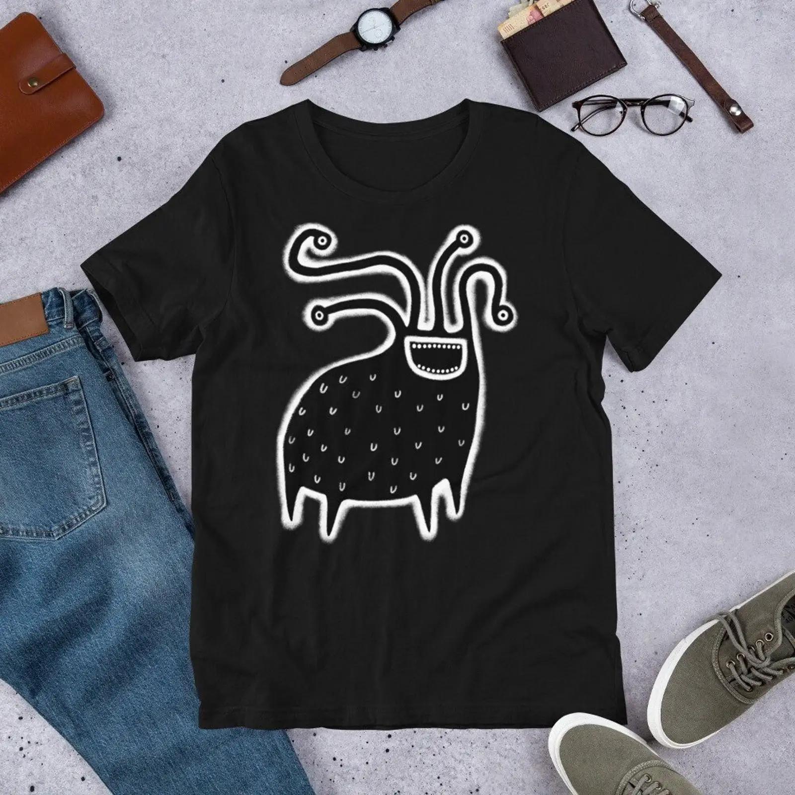เสื้อยืดลายมอนสเตอร์แปลกตา ตลก - Quirky Vintage Fashion บทวิจารณ์และราคา