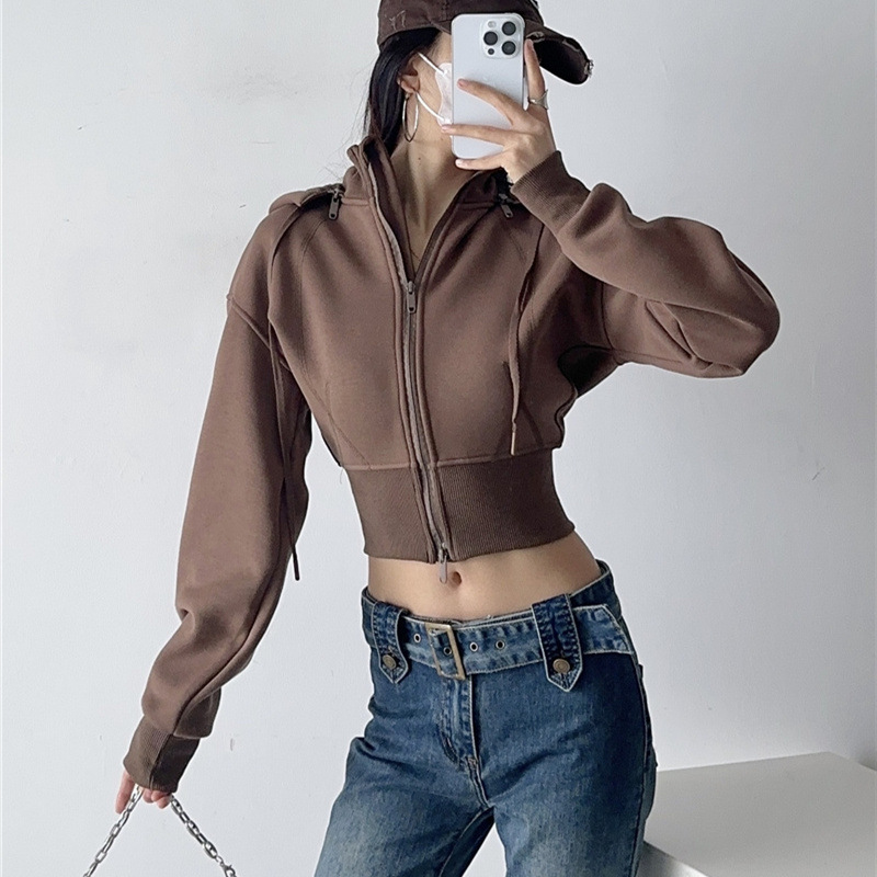 เสื้อฮู้ดดี้ครอปสำหรับผู้หญิง  - Vintage Fashion Drawings บทวิจารณ์และราคา