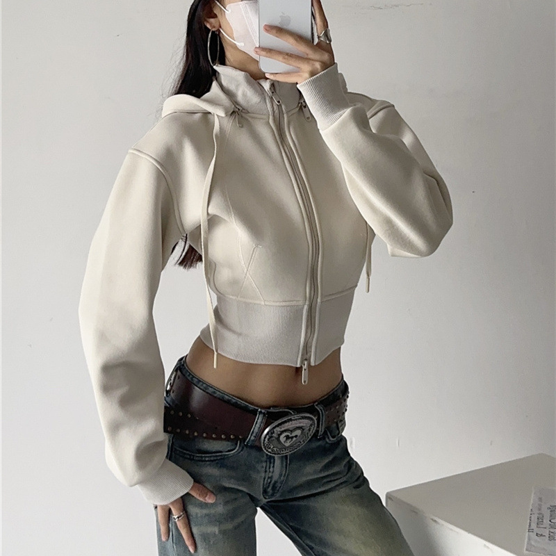 เสื้อฮู้ดดี้ครอปสำหรับผู้หญิง  - Vintage Fashion Drawings บทวิจารณ์และราคา
