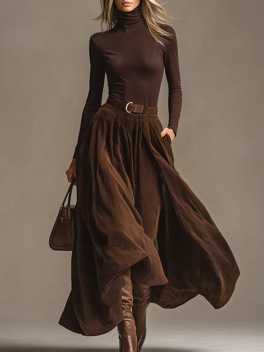 ชุดเซ็ต 2 ชิ้น เสื้อคอเต่าแขนย - Vintage Fashion Retro Outfit บทวิจารณ์และราคา