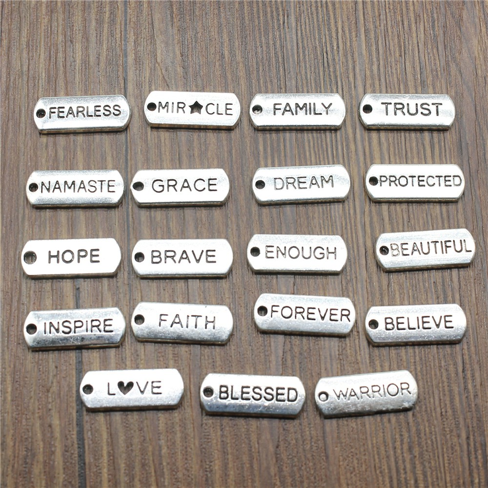 10Pcs Word หมวดหมู่จี้ Charms  - Vintage Fashion Tags บทวิจารณ์และราคา