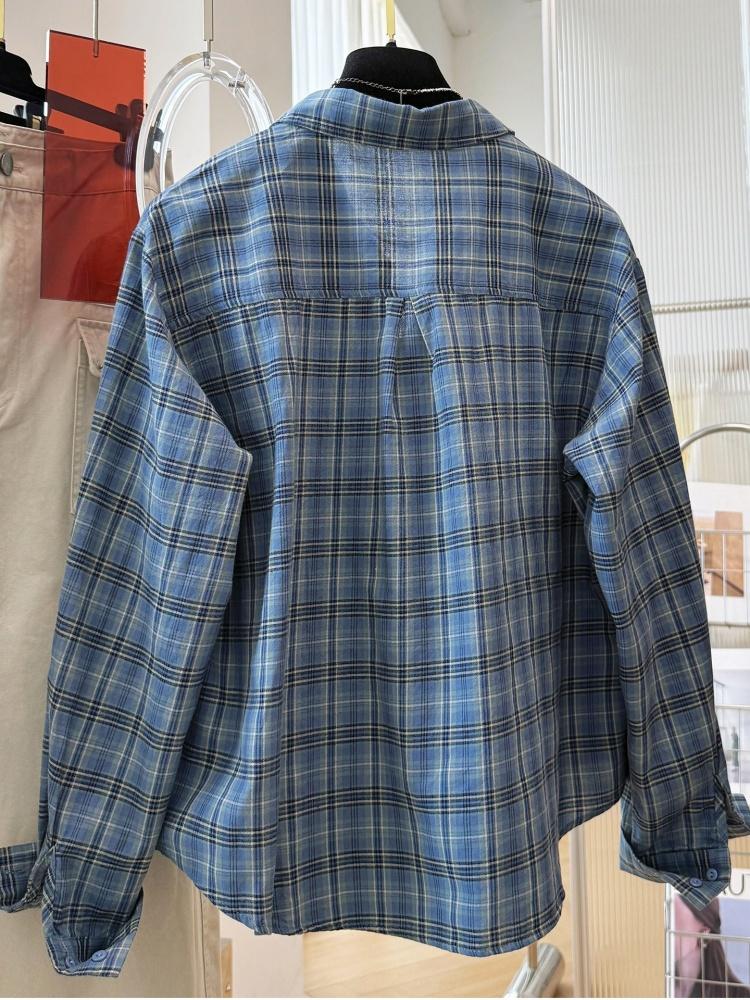 เสื้อเชิ้ตผู้หญิงลายสก็อตวินเท - Vintage Fashion Style Female บทวิจารณ์และราคา