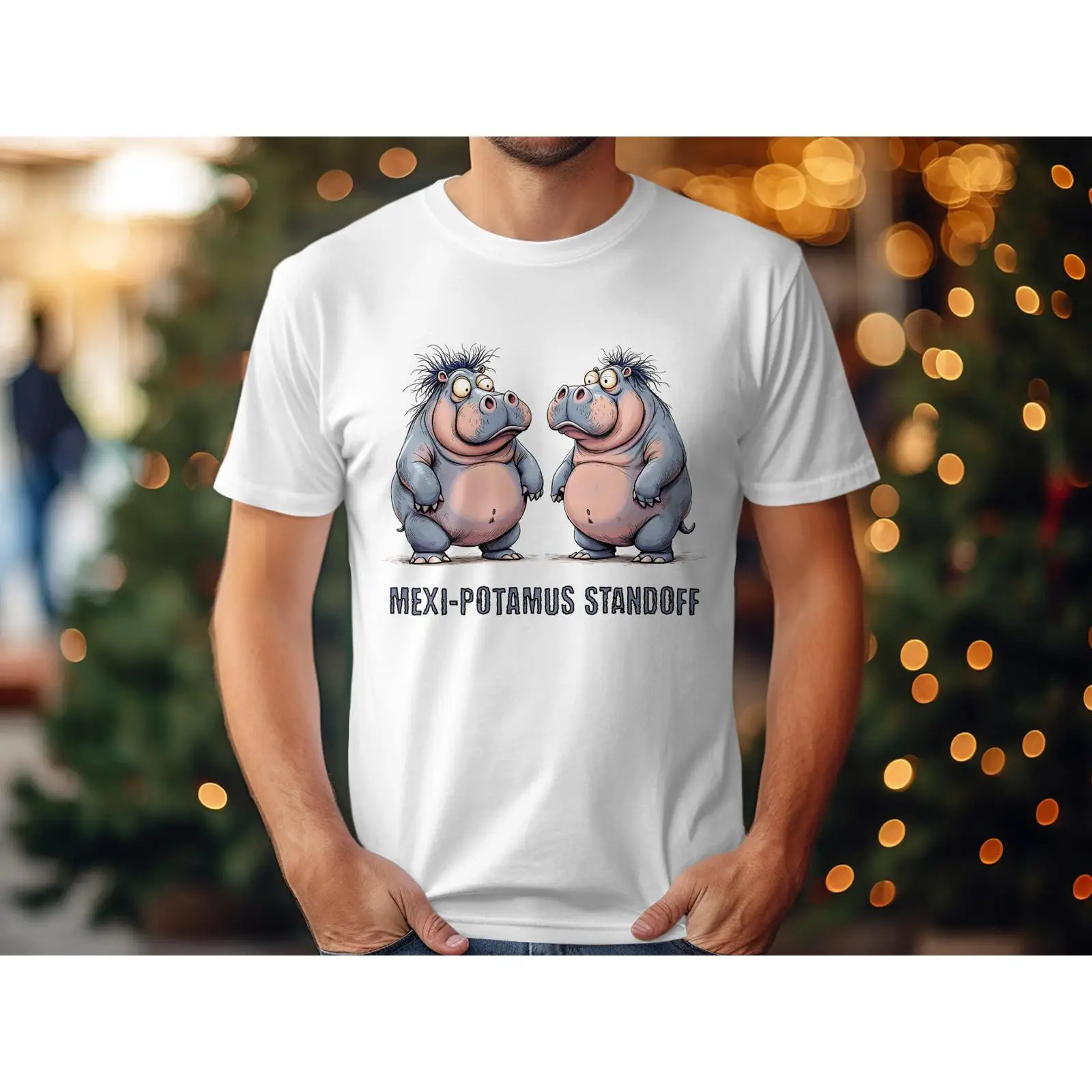 เสื้อยืดฮิปโปตลกขบขัน Mexi Pot - Quirky Vintage Fashion บทวิจารณ์และราคา