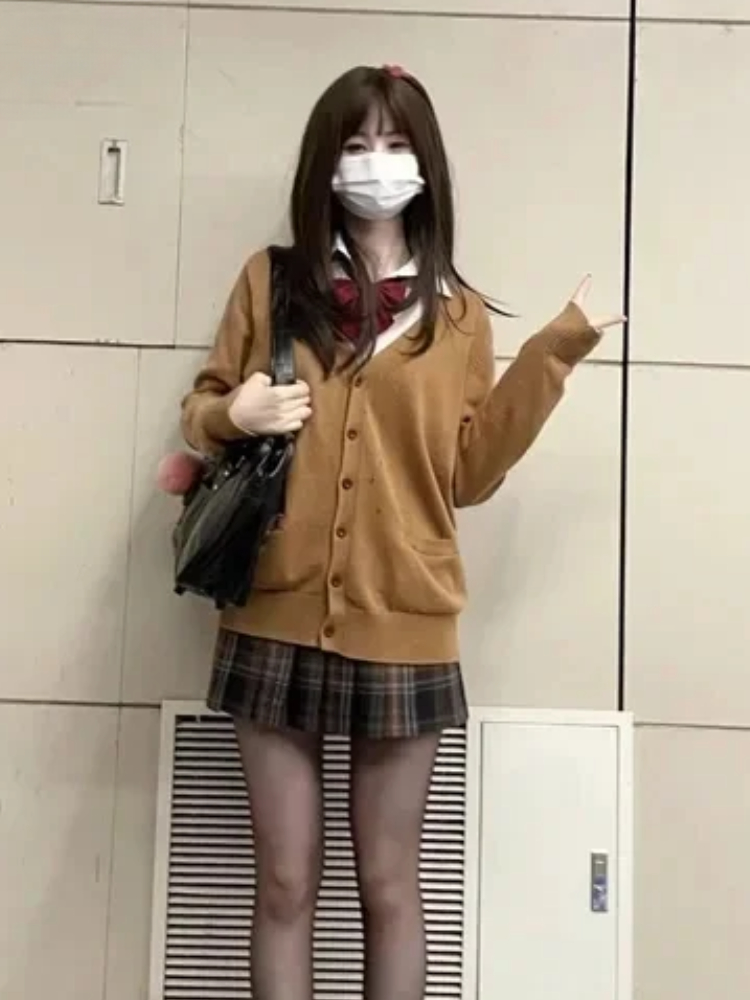 เสื้อคาร์ดิแกนไหมพรมแขนยาวสไตล - Vintage Fashion Style Female บทวิจารณ์และราคา