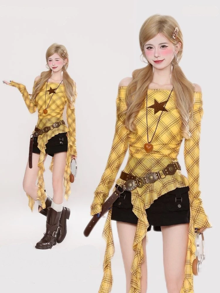 เสื้อยืดวินเทจลายสก๊อต Y2K สำห - Vintage Fashion T Shirts บทวิจารณ์และราคา