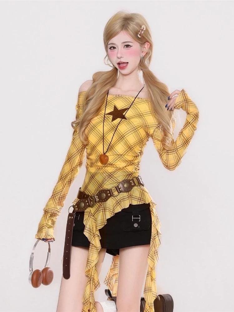 เสื้อยืดวินเทจลายสก๊อต Y2K สำห - Vintage Fashion T Shirts บทวิจารณ์และราคา