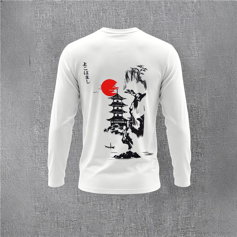 เสื้อยืดแขนยาวลายดอกพลัมสไตล์จ - Vintage Fashion T Shirts บทวิจารณ์และราคา