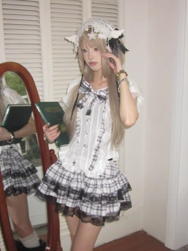 ชุดเซ็ท 2 ชิ้นสไตล์หวานๆ แบบญี - Vintage Fashion Style Female บทวิจารณ์และราคา