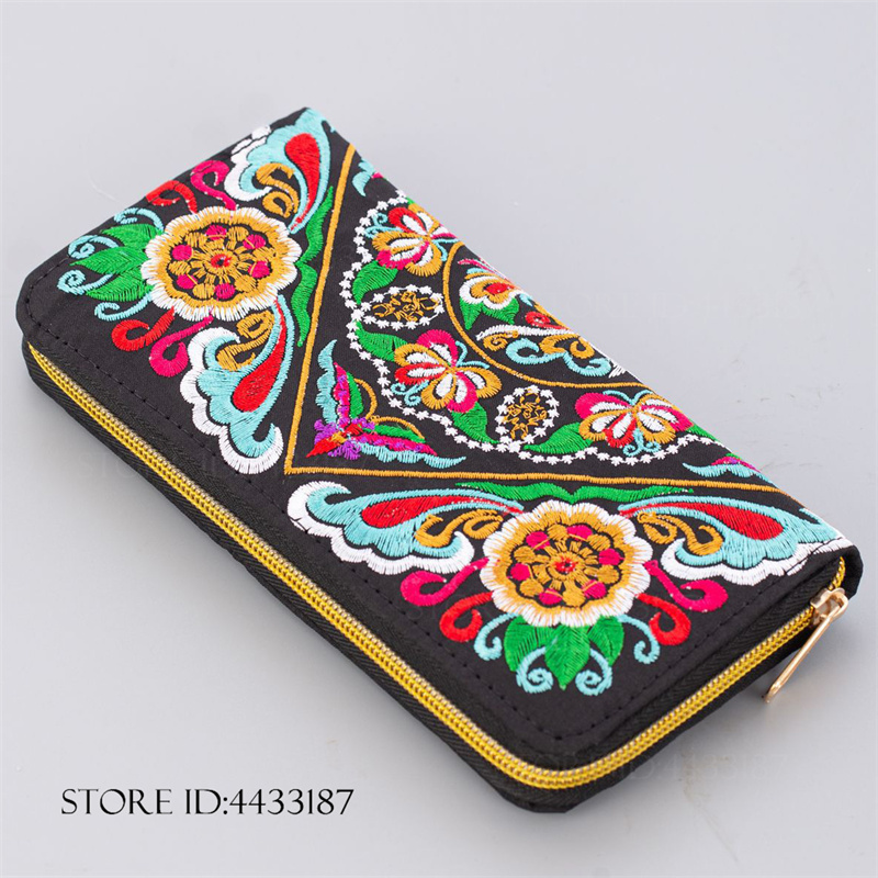 กระเป๋าสตางค์ยาวปักลายสไตล์วิน - Vintage Fashion Style Female บทวิจารณ์และราคา