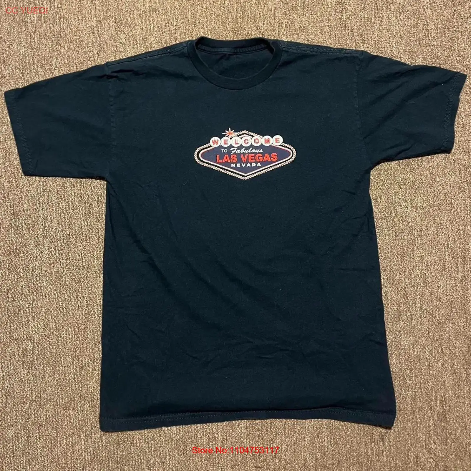 เสื้อยืดลาสเวกัสสีกรมท่าและสีแ - Vintage Fashion Las Vegas บทวิจารณ์และราคา