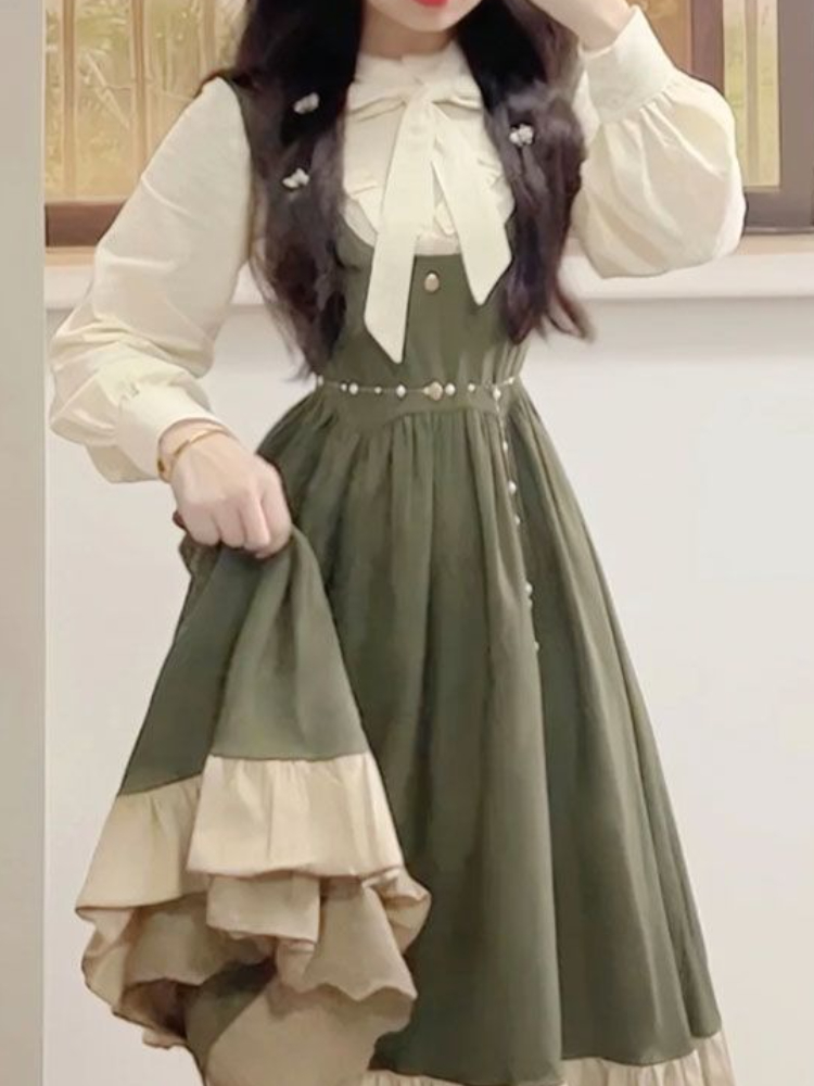 2025 ใหม่ญี่ปุ่นเกาหลี Kawaii  - Vintage Fashion Style Female บทวิจารณ์และราคา