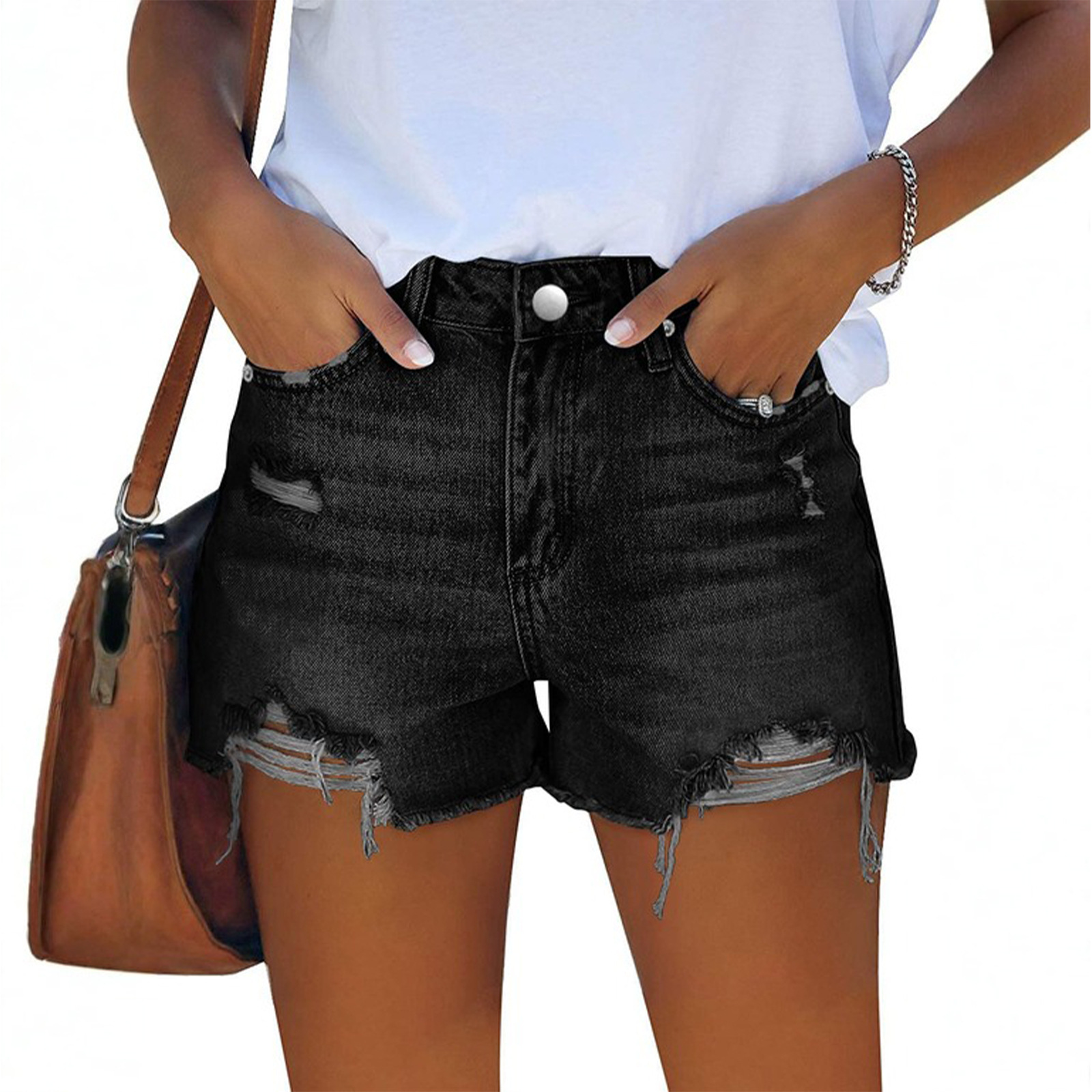 กางเกงยีนส์ขาสั้นสไตล์วินเทจอเ - Vintage Fashion Style Female บทวิจารณ์และราคา