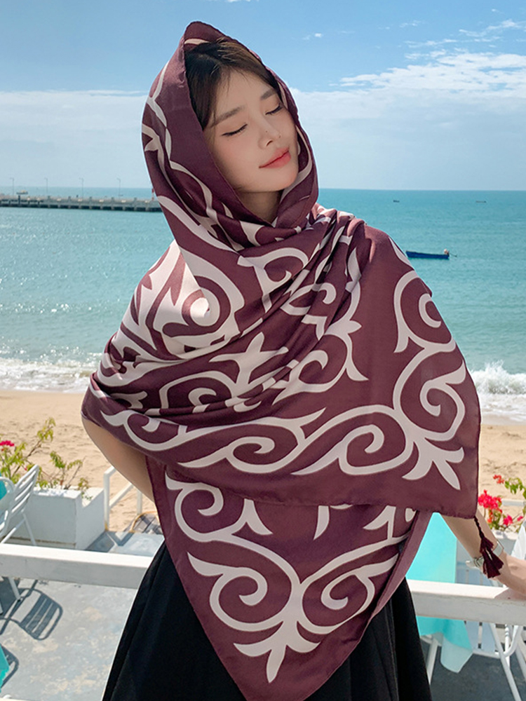 ผ้าโสร่งชายหาดพิมพ์ลาย syal Su - Vintage Fashion Hijab บทวิจารณ์และราคา
