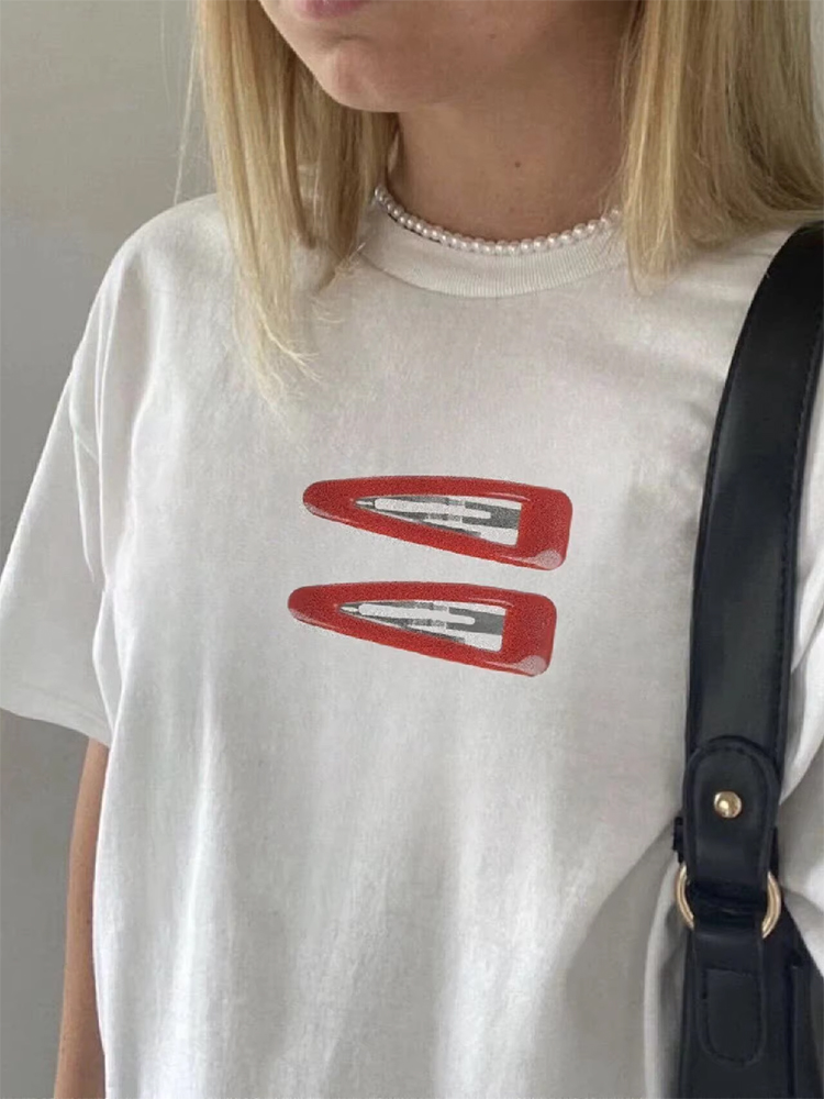 เสื้อยืดผู้หญิงผ้าฝ้ายลายกราฟิ - Vintage Fashion Pinterest บทวิจารณ์และราคา