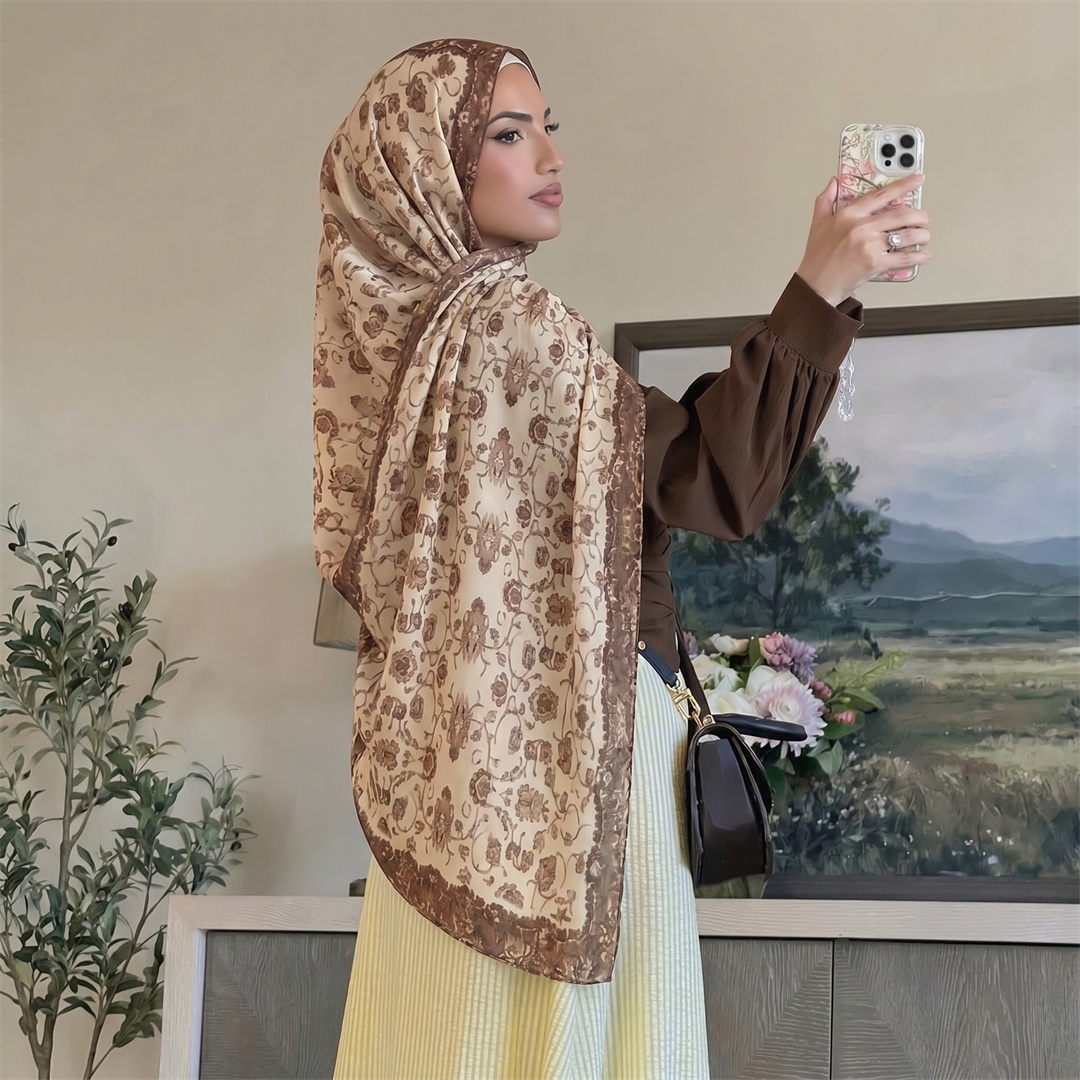 ผ้าคลุมศีรษะลายดอกไม้สไตล์วินเ - Vintage Fashion Hijab บทวิจารณ์และราคา